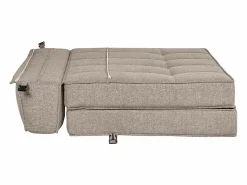 Sillón cama de 2 plazas de tela color topo KATY^Miliboo Outlet