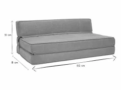 Sillón cama de 2 plazas de tela color topo KATY^Miliboo Outlet