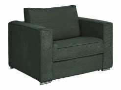 Vente-unique Sillón Cama|Sillón cama de apertura rápida de pana verde 70 cm Colchón de 14 cm LORETO