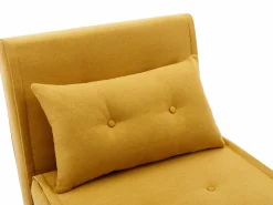 Vente-unique Sillón|Sillón Cama|Sillón cama de tela amarillo de estilo joven URIBIA.