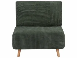 Vente-unique Sillón Cama|Sillón cama de terciopelo de canalé verde oscuro PALULA