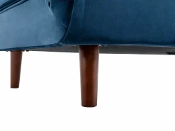 Sillón cama de terciopelo azul noche de estilo joven URIBIA.^Vente-unique Outlet