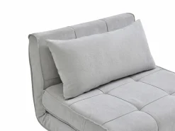 Vente-unique Sillón cama en tela y patas de madera CHILA Gris claro New