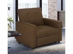 Sillón cama individual con reposabrazos de diseño moderno Brooke - Marrón^Le roi du relax Discount