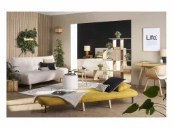 Miliboo Sillón cama nórdico de tela mostaza AMIKO Amarillo Online