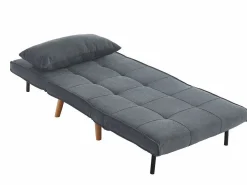Vente-unique Sillón cama tela y patas madera CHILA Gris Sale