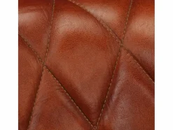 Sillón cúbico de cuero auténtico y madera maciza mango marrón^Clicnbuy Sale