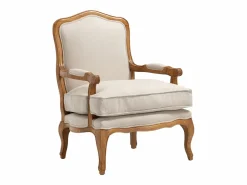 Vente-unique Sillón|Sillón clásico de tela de lino en color MAHAUX