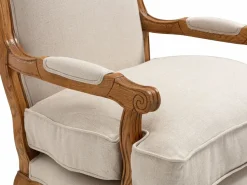 Vente-unique Sillón|Sillón clásico de tela de lino en color MAHAUX