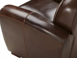 LINEA SOFA Sillón club de piel envejecida color marrón BAUDOIN Marru00f3n chocolate