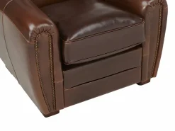 LINEA SOFA Sillón club de piel envejecida color marrón BAUDOIN Marru00f3n chocolate