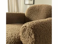 Made In Meubles Sillón club en tela bouclé marrón Calya Marru00f3n Clearance