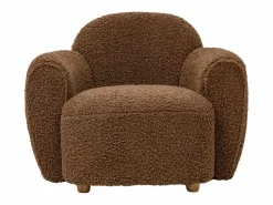 Made In Meubles Sillón club en tela bouclé marrón Calya Marru00f3n Clearance