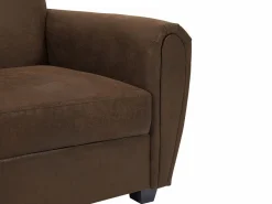 Vente-unique Sillón club VICTORY III en microfibra con efecto cuero envejecido Marru00f3n Hot