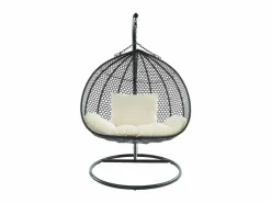 MYLIA Sillón colgante 2 plazas resina trenzada gris - VAHINA Negro Clearance
