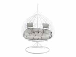 MYLIA Sillón colgante 2 plazas resina trenzada - CAYAMBE Blanco New