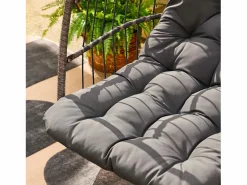 Sweeek Sillón Colgante|Sillón colgante de jardín tipo huevo de acero y poliéster antracita