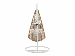 MYLIA Sillón colgante de ratán sintético - Natural claro con cojines blancos - LUVA de Color natural claro Sale