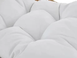 MYLIA Sillón colgante de ratán sintético - Natural claro con cojines blancos - LUVA de Color natural claro Sale