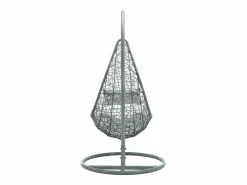 MYLIA Sillón colgante de ratán trenzado - con cojines blancos - OROSI de Gris claro