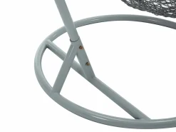 MYLIA Sillón colgante de ratán trenzado - con cojines blancos - OROSI de Gris claro