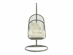 MYLIA Sillón Colgante|Sillón colgante de resina trenzada - con cojines blancos - LUTUS de