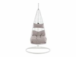 MYLIA Sillón Colgante|Sillón colgante de resina trenzada - con cojines grises - LUVA de