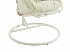 MYLIA Sillón colgante de resina trenzada - Natural claro con cojines blancos - LUTUS de Color natural claro Best