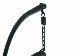MYLIA Sillón colgante de resina trenzada - con cojines grises - LUVA de Negro Clearance