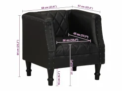 Clicnbuy Sillón De Piel|Sillón con diseño de cubo cuero de cabra auténtico