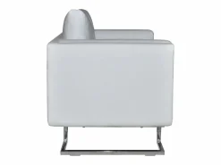 Clicnbuy Sillón con patas cromadas y cuero artificial Blanco Online
