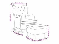 Clicnbuy Sillón con patas mecedoras y taburete de tela claro Gris Discount