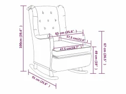 Clicnbuy Sillón con patas mecedoras y taburete de tela claro Gris Discount