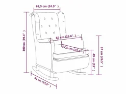 Clicnbuy Sillón con patas mecedoras madera de caucho tela oscuro Gris Discount
