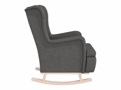 Sillón con patas mecedoras madera caucho terciopelo oscuro^vidaxl Outlet