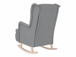 Clicnbuy Sillón Balancín|Sillón con patas mecedoras madera maciza caucho tela claro