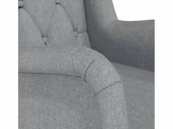 Clicnbuy Sillón Balancín|Sillón con patas mecedoras madera maciza caucho tela claro