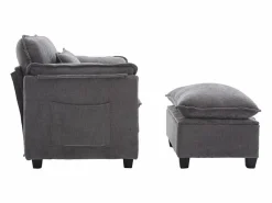 Sillón con reposapiés con almacenamiento y cojín - Tela de chenilla -^Hauss Spole Sale
