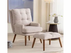 KOMHTOM Sillón Cama|Sillón con reposapiés, respaldo ajustable en cinco posiciones, función reclinable,