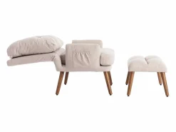 KOMHTOM Sillón Cama|Sillón con reposapiés, respaldo ajustable en cinco posiciones, función reclinable,