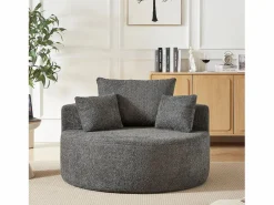 Hauss Spole Sillón Estilo Cabriolet|Sillón con soporte lumbar y reposacabezas, tapizado en tela de chenilla .