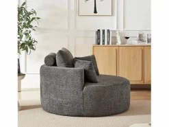 Hauss Spole Sillón Estilo Cabriolet|Sillón con soporte lumbar y reposacabezas, tapizado en tela de chenilla .