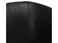 vidaxl Sillón con taburete cuero sintético Negro Best
