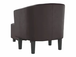 Sillón con taburete cuero sintético marrón^vidaxl