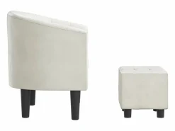 Sillón con taburete cuero sintético^vidaxl Clearance