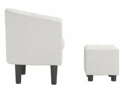 vidaxl Sillón Estilo Cabriolet|Sillón con taburete cuero sintético