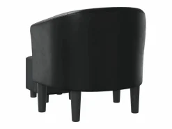 Clicnbuy Sillón con taburete cuero sintético Negro Hot