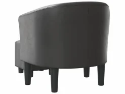 Sillón con taburete cuero sintético ES46698^ New