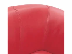 vidaxl Sillón con taburete cuero sintético Rojo