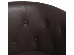 Clicnbuy Sillón con taburete cuero sintético marrón Marru00f3n Sale